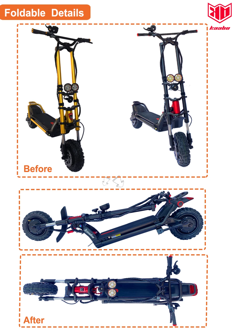 Original KB Wolf King+ 11inch 72V 28AH  1500W*2 Dual Motor Top Speed 100km/h Electric Scooter Hydraulic Shock Absorption