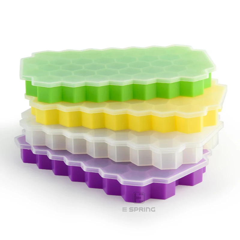 top sell logo honeycomb special square lattice silicone ice cube tray