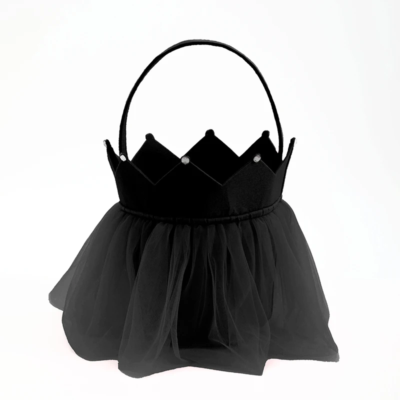 wholesale princess easter bag girl jewelry lace crown easter basket