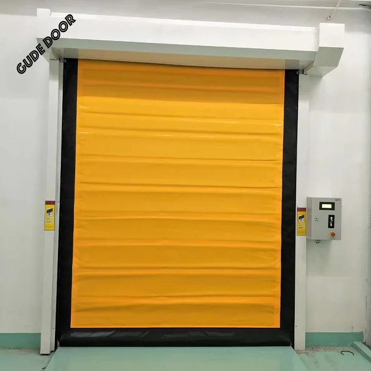 Modern Designed Double Axle PVC Quick Door for Exterior Industrial Thermal Insulated Door for Mall Cold Storage Finished Surface