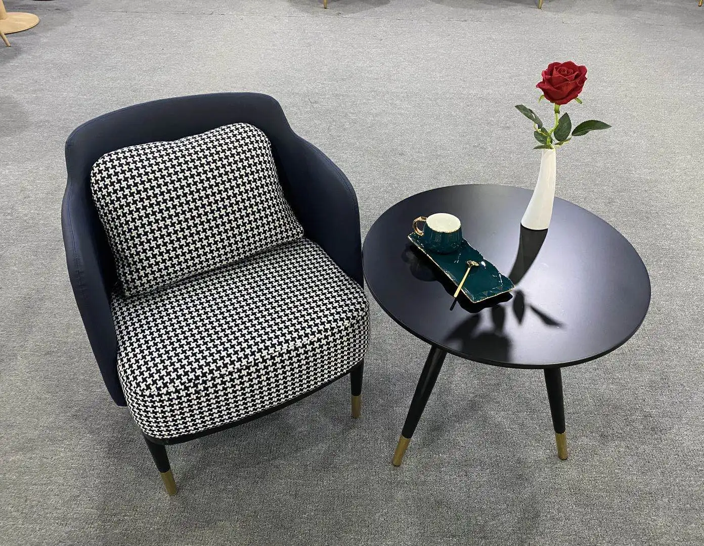 
Light luxury modern leisure chair for hotel lounge cafe restaurant reception chair 