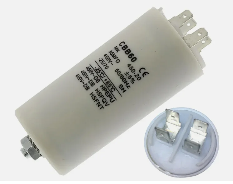 35uf 40uf Start Run Motor Capacitor Compressor Air conditioning Water Pump 450v μF CBB60