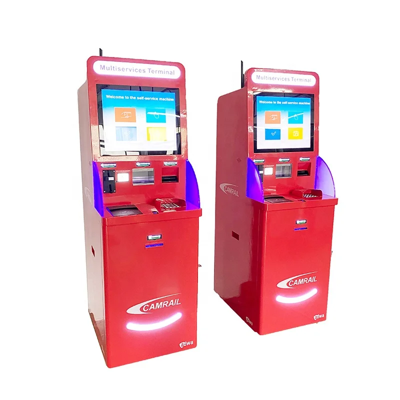 Factory OEM Automatic Multiservice Terminal Card Issuing Kiosk Visa Lottery Ticket Vending Machine for Bus Stations and Airport