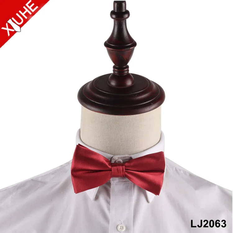 Solid Bowties Red Color Bow tie Wholesale Satin Solid mens Bowtie