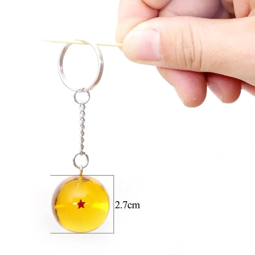 Anime Dragon Goku Ball 3D 1-7 Stars Cosplay Crystal Ball Key Chain
