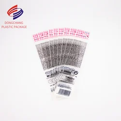 custom packaging OPP Poly bag With Printing Card Header transparent bag