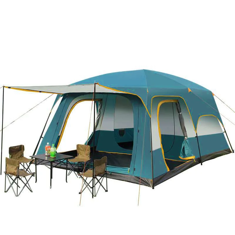 Large Space Family 2 Rooms Outdoor Tropical Camping Tent Elevated
