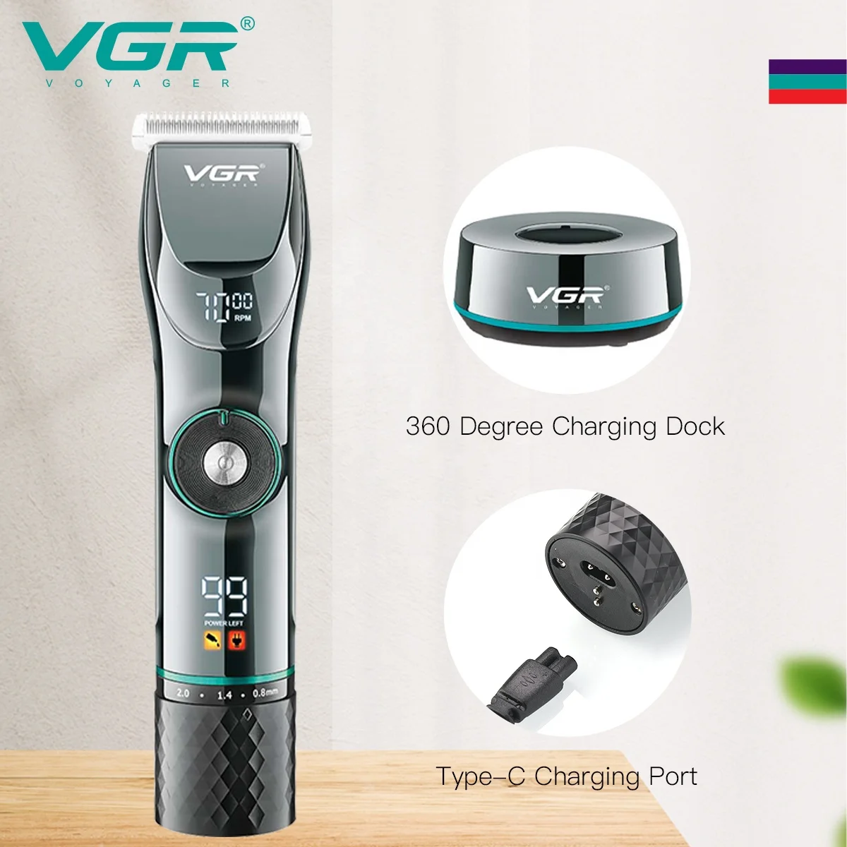 VGR V-256 Professional Cordless Rechargeable Best Barber Supplies Hair Clippers Hair Cutting Machine Trimmer for Men Tondeuse 20