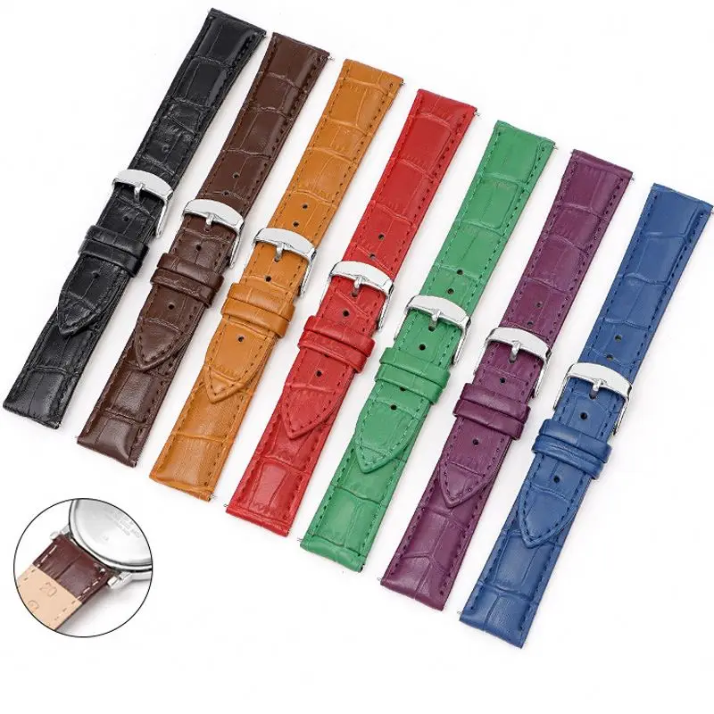 Italy Pueblo Leather Watch Strap Genuine 14Mm For Men Thin Fastrack Black Buckle Carbon Fiber Watches Online 18Mm