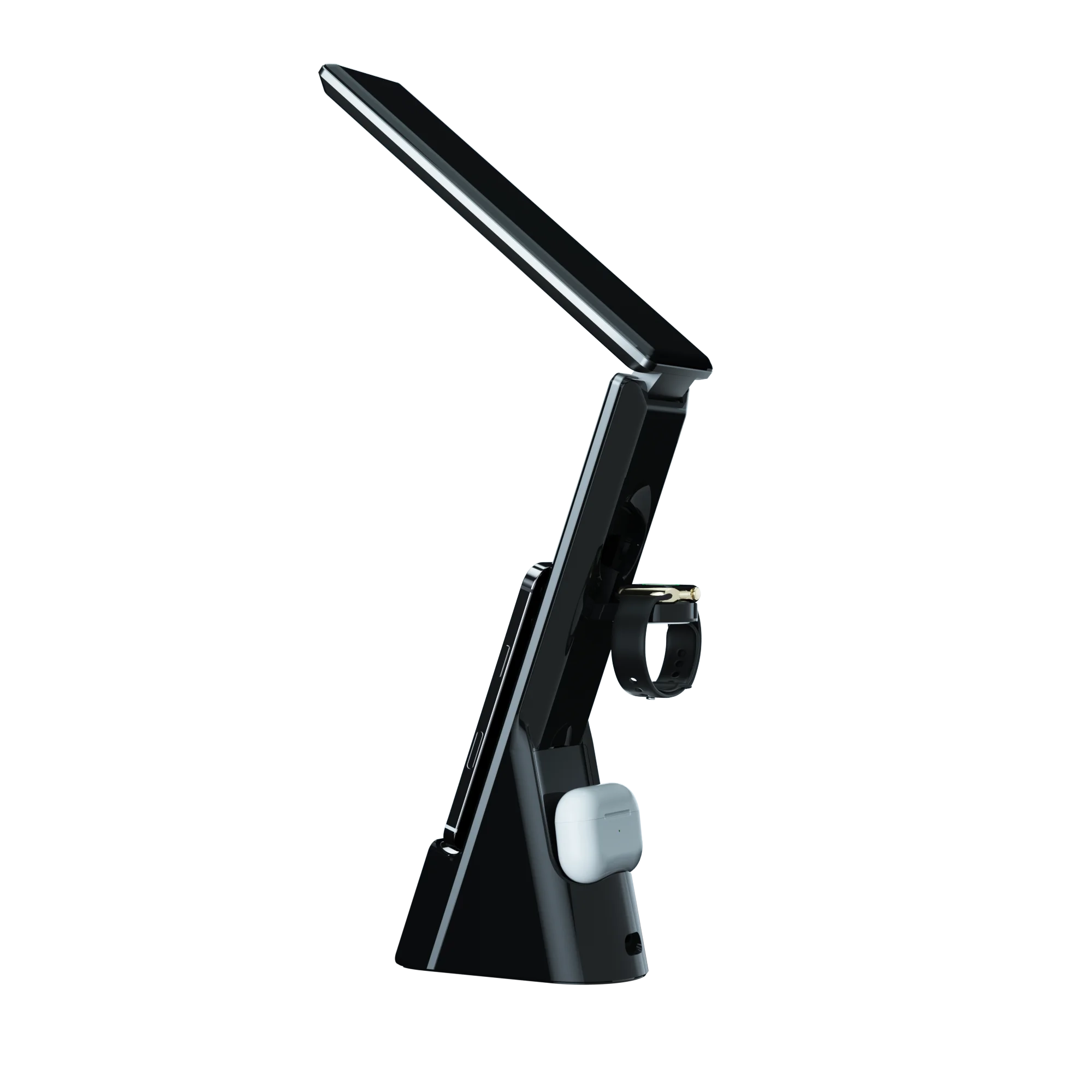 Wholesale multifunctional desk lamp wireless charger 15W fast charge smart watch earphone LED bedside lamp for iPhone14