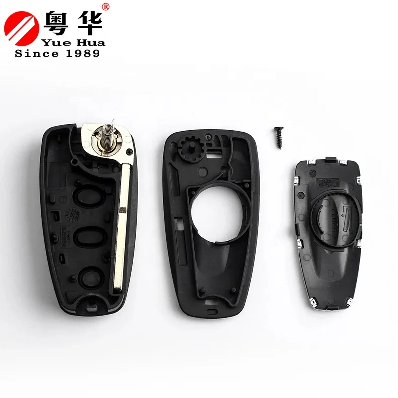 New 3 Buttons Transponder Car Key Fob Case with HU101 Blade Flip Folding Remote Key Shell Fob Case For Ford Focus Fiesta 2013