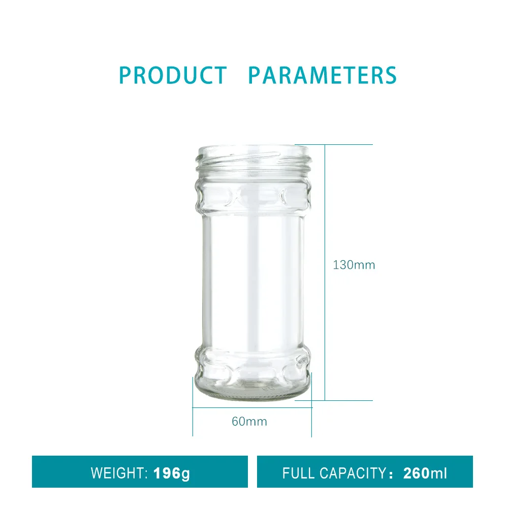 Transparent Glass 240ml 8oz Bottles Jam Jars Pickles Candy Sealed Cans Honey Bottles of Small Glass Jar