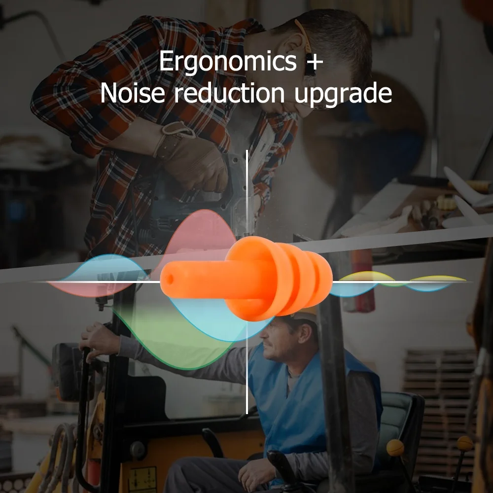 Silicone Ear Plugs for Sleeping Noise Cancelling 5 Pairs Reusable Earplugs for Sleeping Concert Snoring Travel Work 10 Colors