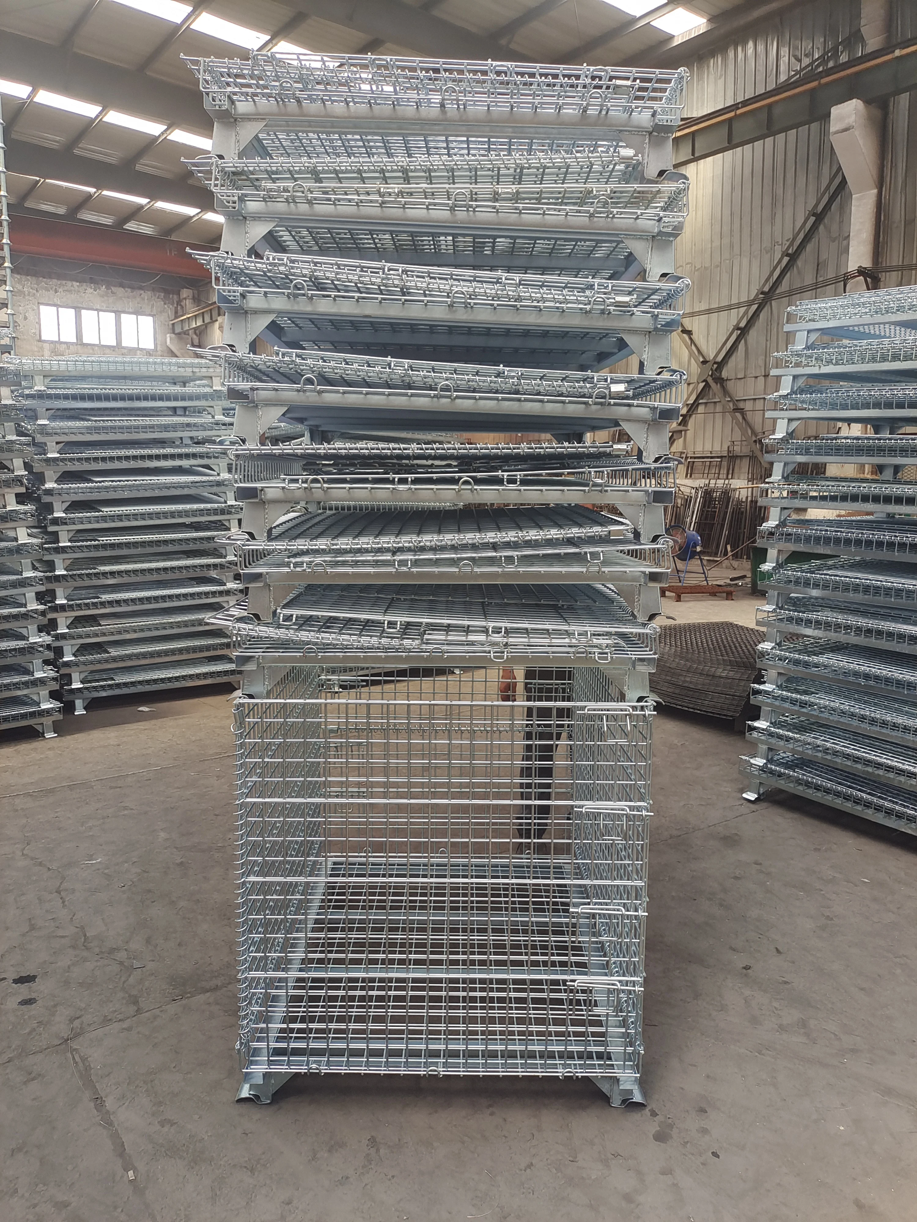 4 Sided Logistics  Pallet Industrial Cage wire mesh roll trolley container Cargo & Storage Equipment