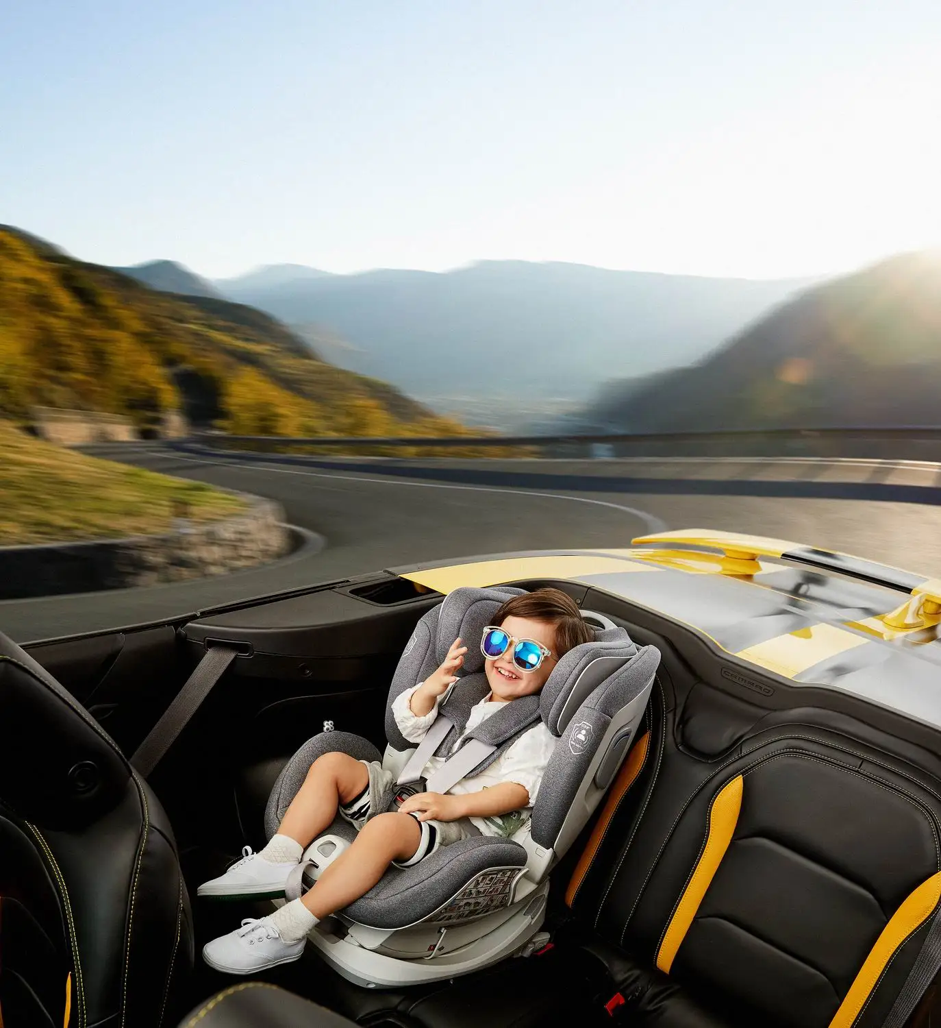 Новые стильные откидные детские автокресла Isofix Grey Group 0 + I Ii