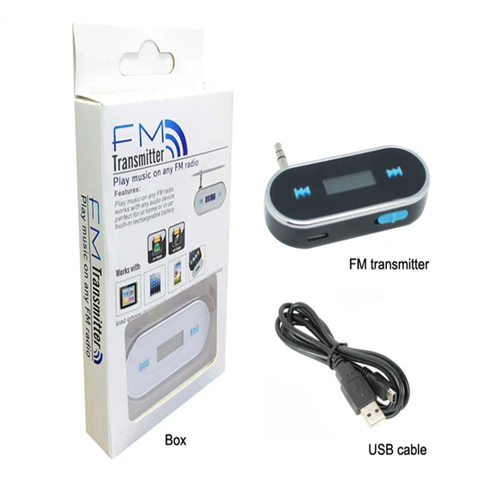 GXYKIT F2 Portable 3.5mm Aux Micro USB Car FM Transmitter for Mobile Phone