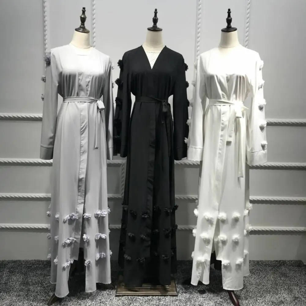 
Abaya Muslim Open Front Cardigan Vintage Maxi Womens Dress Party Evening Prom 