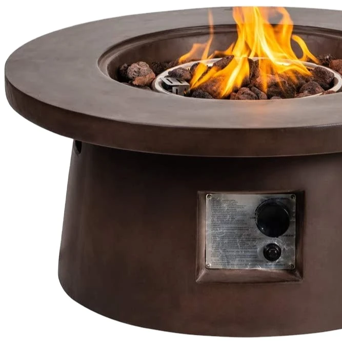 concrete patio fireplace gas fire pit with iron combustion equipment
