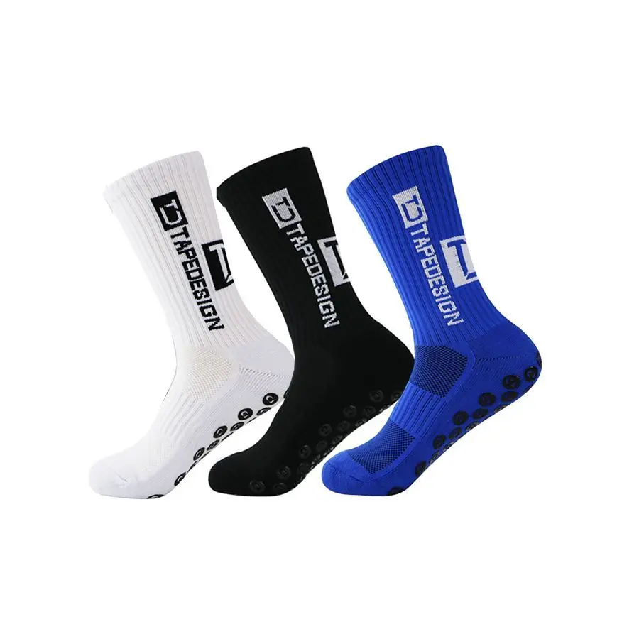 Wholesale Custom non-slip soccer sock and Athletic Terry Non Skid sport grip socks