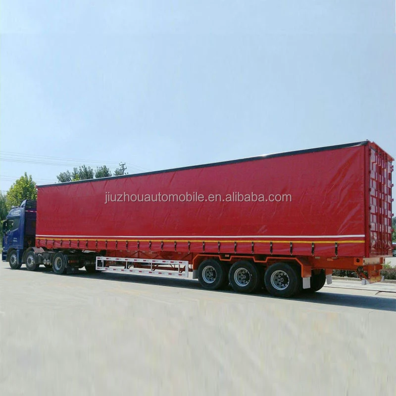 High Quality Steel Semi Trailer 20-60 Ton Payload with Curtain Side and Roller Shutters 2-3 Axles 20ft-40ft Box Truck Trailers