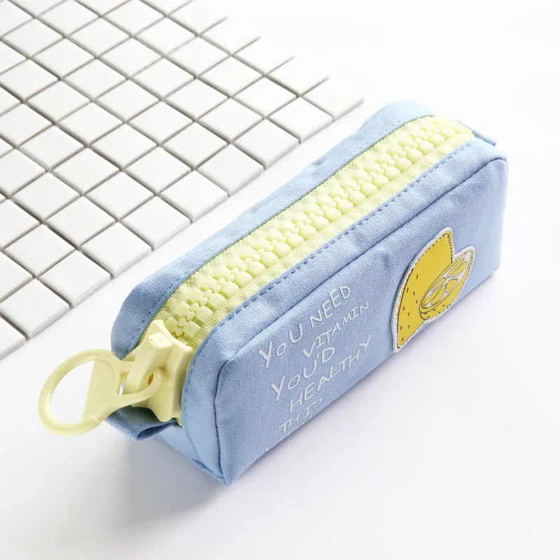 Fruit Pencil Case Cute Korean School Pencil Case for Boys Girls Large Big Zipper Pen Bag Box Stationery Pouch