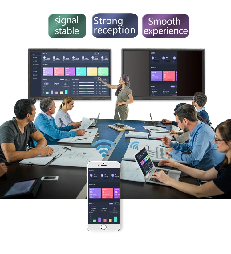 55 inch 4K smart display for classroom meeting interactive screen tablet teaching whiteboard