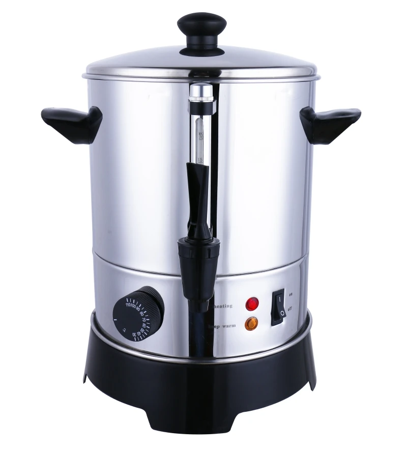 4L Electric Wine Cooker Stainless Steel Mulled Wine Warmer With Temperature Control and Water Gauge