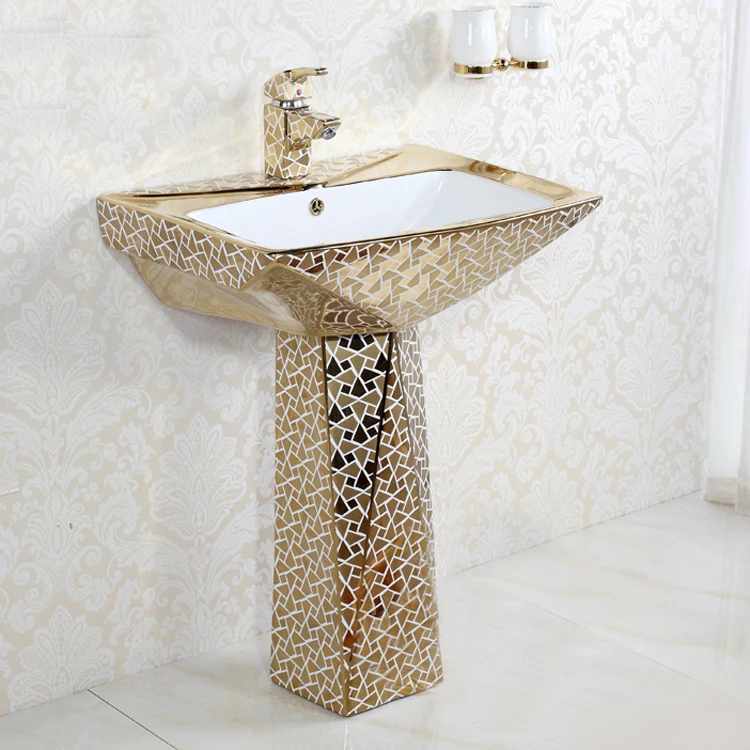 Goldenwaschbecken стоячие цветные раковины для ванной керамические