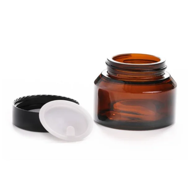 Hot Sale Free Sample Skin Care Cream Cosmetic 4 oz Amber Glass Jar With Lid