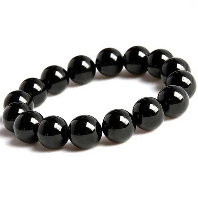 
Black Tourmaline October Birthstone Bracelet Crystal Gemstone Bracelets Beaded Bracelet Stretch 