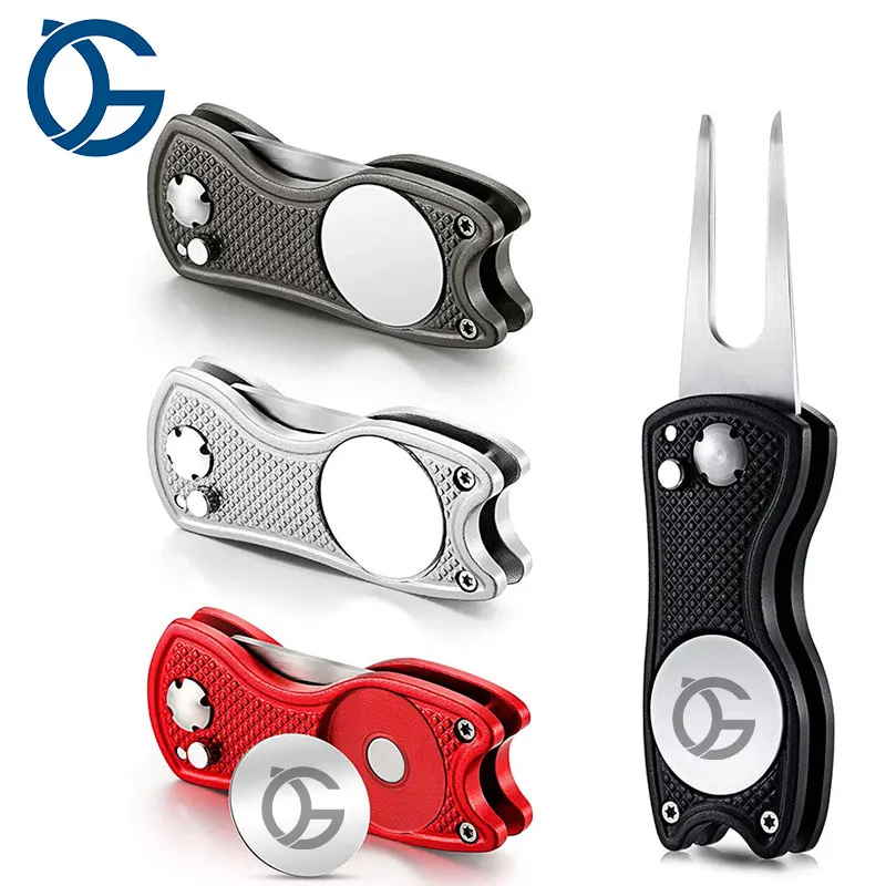 Golf Ball Marker Divot Tool Magnetic Hat Clip Magnetic Custom Logo Blank Metal Bulk Golf Divot Repair Tool Ball Marker