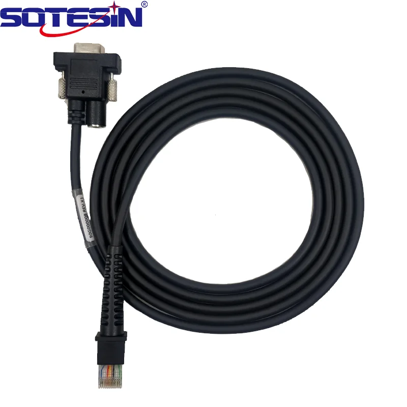 SOTESIN 4130R2L RS232 DB9F to RJ45 data cable 2M Straight for Datalogic GD4310 QW2120  Barcode Scanner Cable