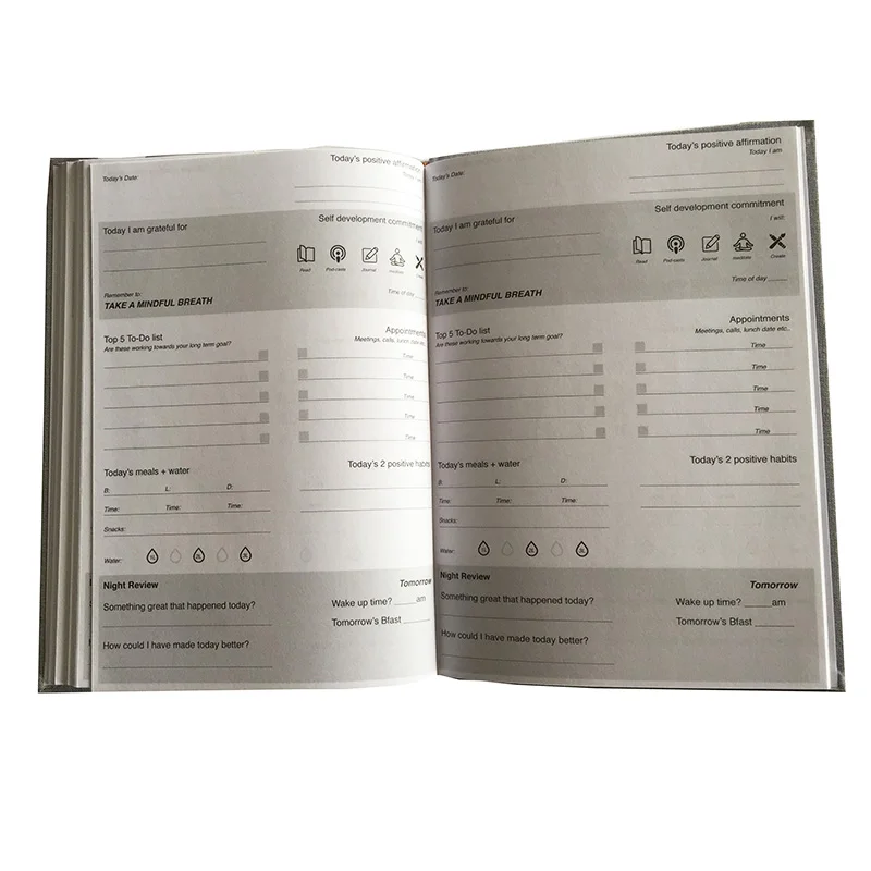 High quality printing full color custom journal plannerbook printing