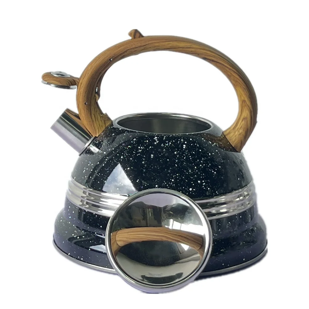 Горячая Распродажа, чайник из нержавеющей стали для воды 3,0 л, чайный чайник со свистком, чайник с мраморной росписью