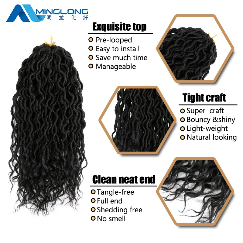 Free Sample Curley Edge Twist Crotchet Dread Extension Curly Soft Jumbo Braids Extensions Braided Goddess Crochet Hair Faux Locs