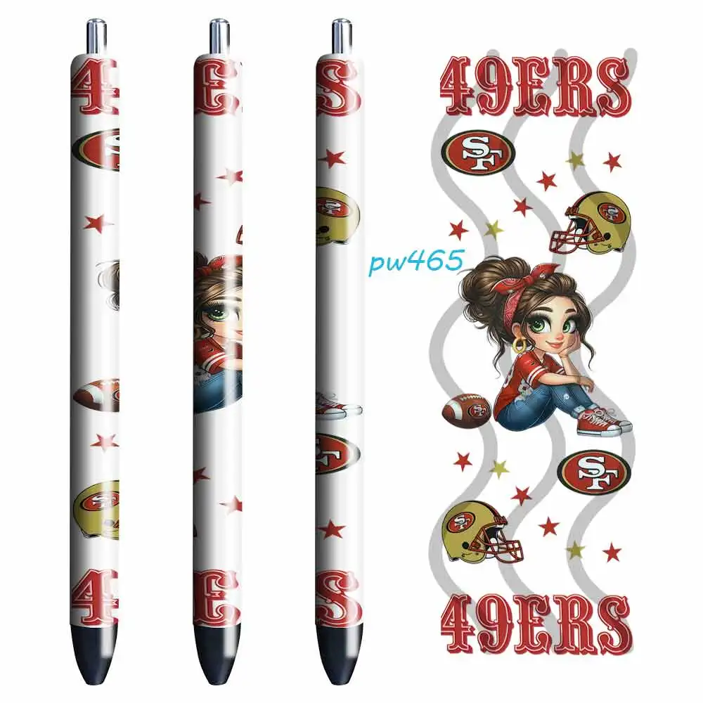 Fast Delivery Custom UV DTF Pen Wraps Waterproof Adhesive Stickers for Football and Baseball PVC Material Decoration Decal