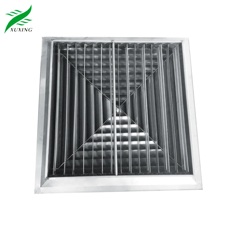 Hvac Air Conditioning Directional Ac Diffuser Stainless Steel 304 316 Supply Ceiling 4 Way Square Air Diffuser