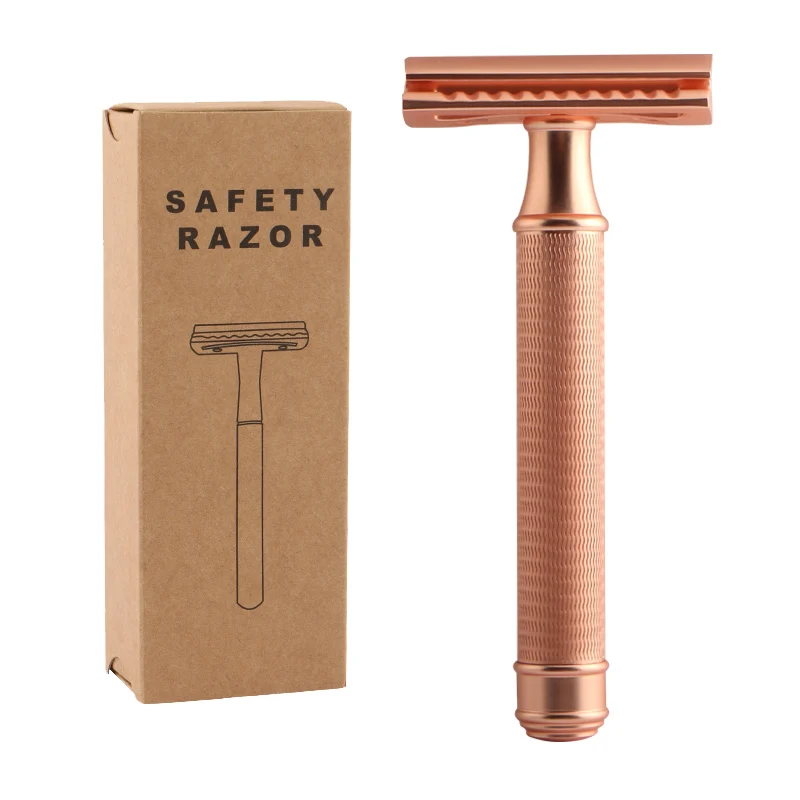 Rose gold  plastic free Safety Razor, super quality USA Razor Blades reusable Women Safety Razor