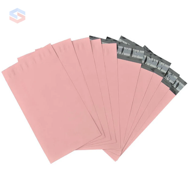 Cute Pink Plastic Courier Bag Poly Mailers Custom Printed Logo Shipping Envelope Mailing Bag With Thank You Note