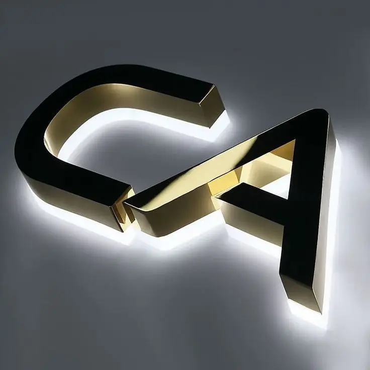 Backlit Led Illuminated Letter Sign Outdoors Store 3D Signage Stainless Steel Light Up Letter Sign