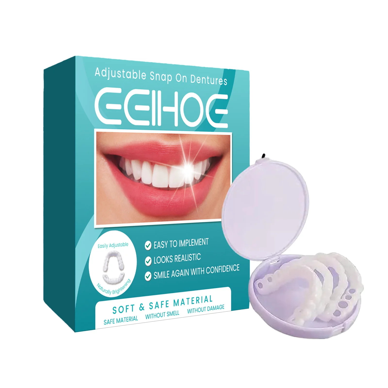 Wholesale EELHOE Safe Material Seamless Easy to Use Adjustable Snap-on Dentures