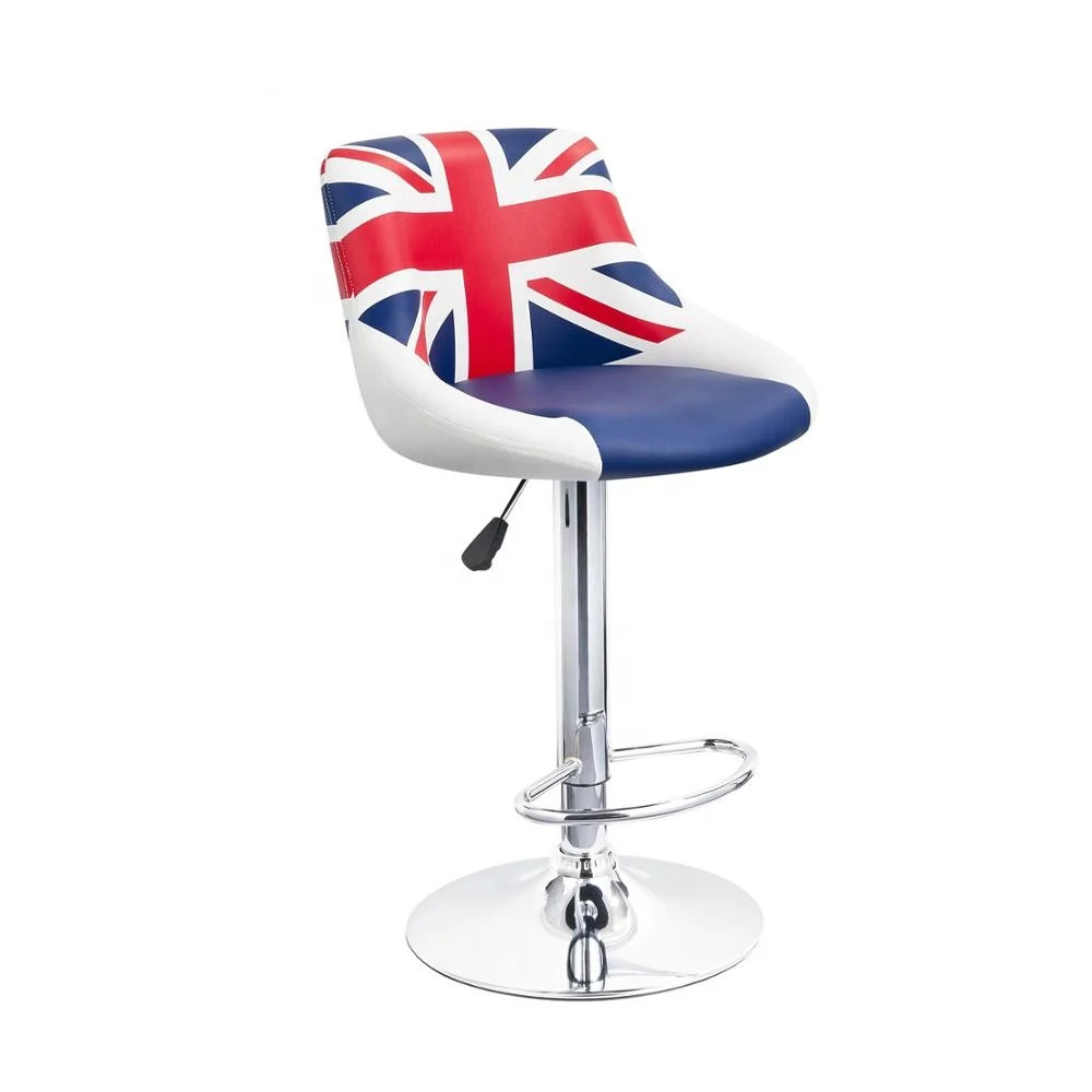 SM-5128 Adjustable Modern Black Swivel PU Leather Barstool with Backrest Hydraulic nail salon bar Manicure chair