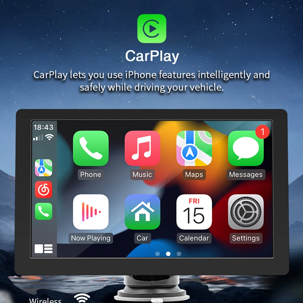 9 inch 720P touch version carplay screen android auto/carplay/mirror link phone wireless connection smart car screen