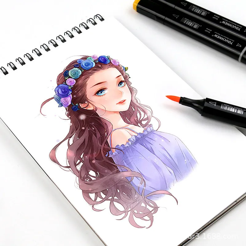 
6/12/24/30/36/40/60/80 Customs Amazon Soft Brush Head Art Marker Supply Artistic Sketching Alcohol Permane Marker Pens 