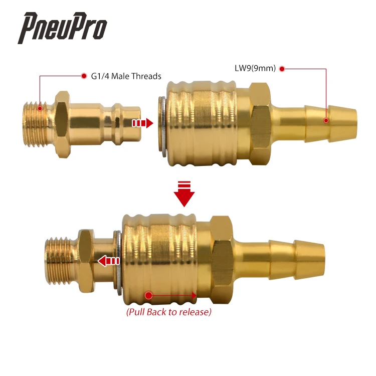 
DN 7.2 Pneumatic Gas fitting tube hose air quick coupling 