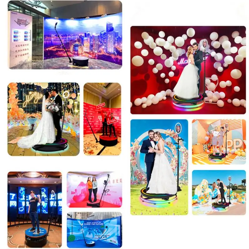 Hexagonal  hot sale 360 rotating stage Photo Booth Camera Photobooth 360 Video Booth 360 Spinner for Party Wedding