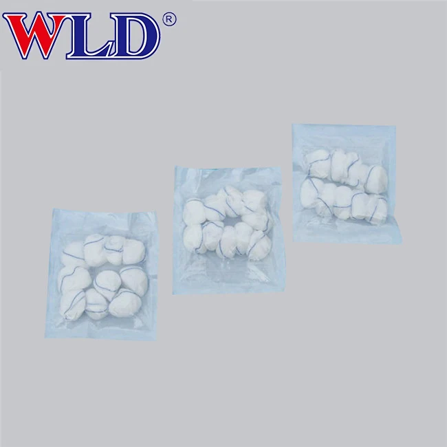 sterile surgical medical gauze balls series x-ray detectable with elastic ring cotton gauze ball