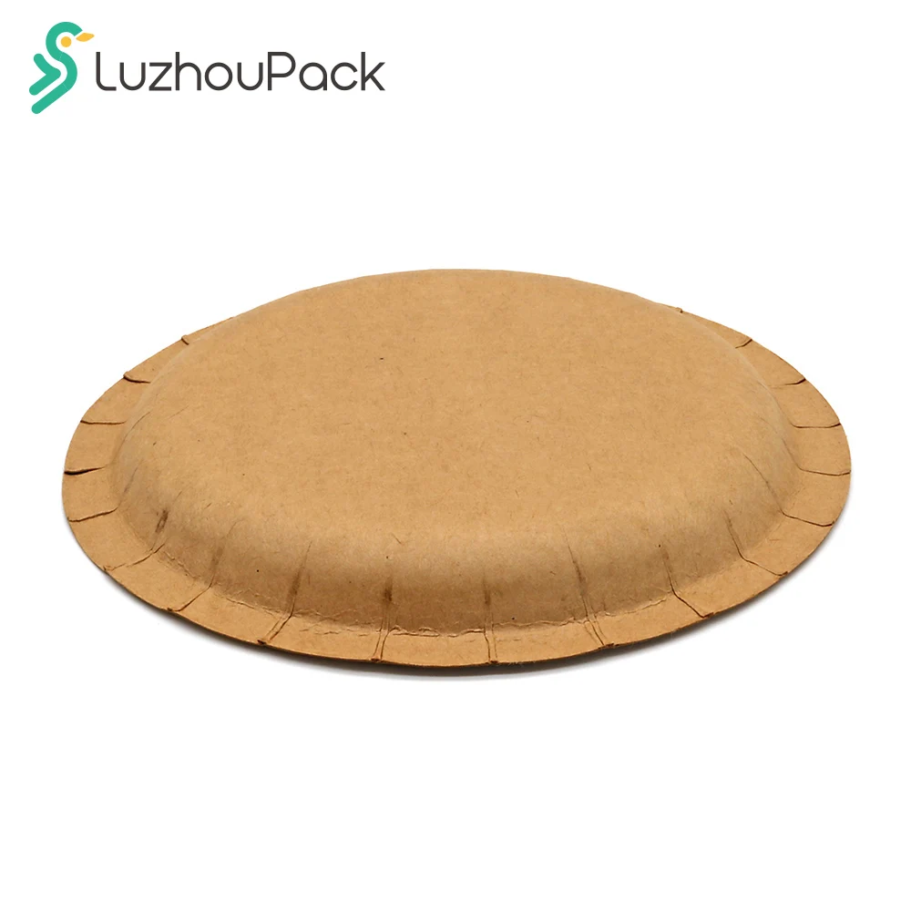 Индивидуальные одноразовые базовые бумажные тарелки LuzhouPack 8 5/8 дюймов