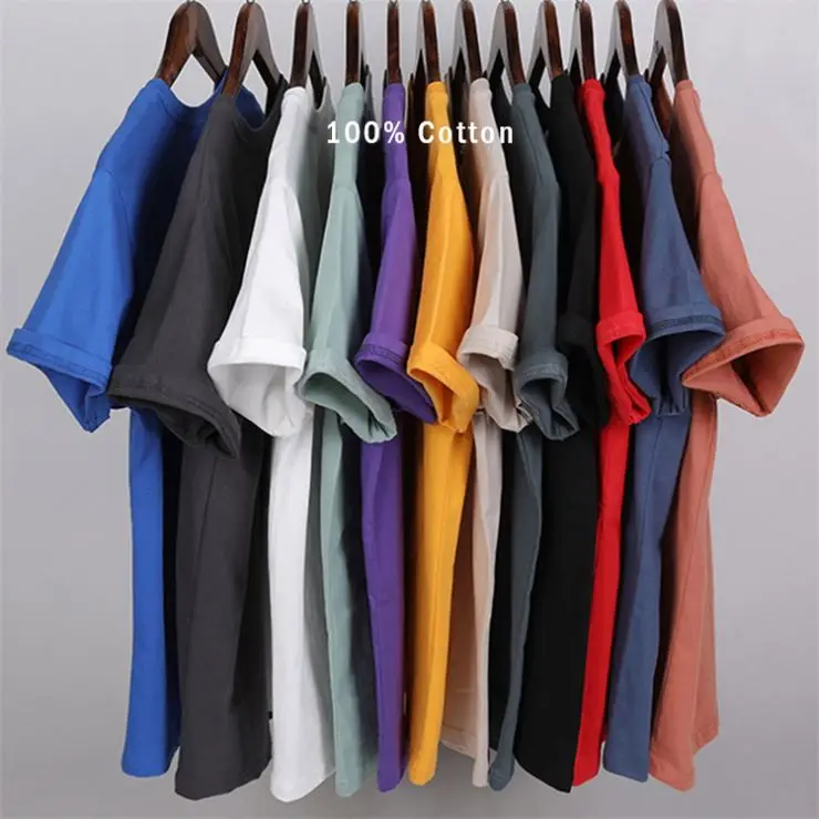 Factory Outlet Custom Logo T Shirts White T Shirt 210gsm 100% Cotton Stylish 2022 Polyester for Men Casual Blank T-shirt Knitted