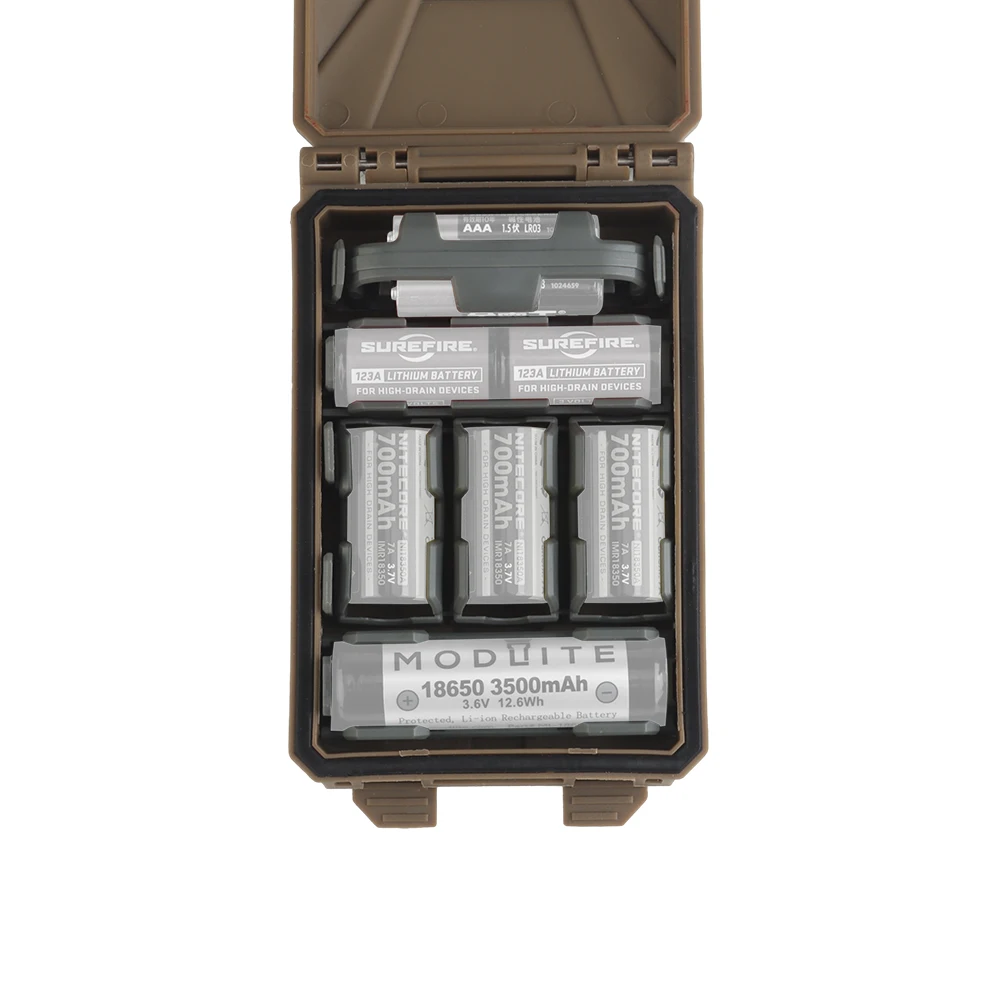 WOSPORT Free Combination Solid color Modular Battery Box MOLLE Mount Waterproof Battery Holder Of Various Batteries